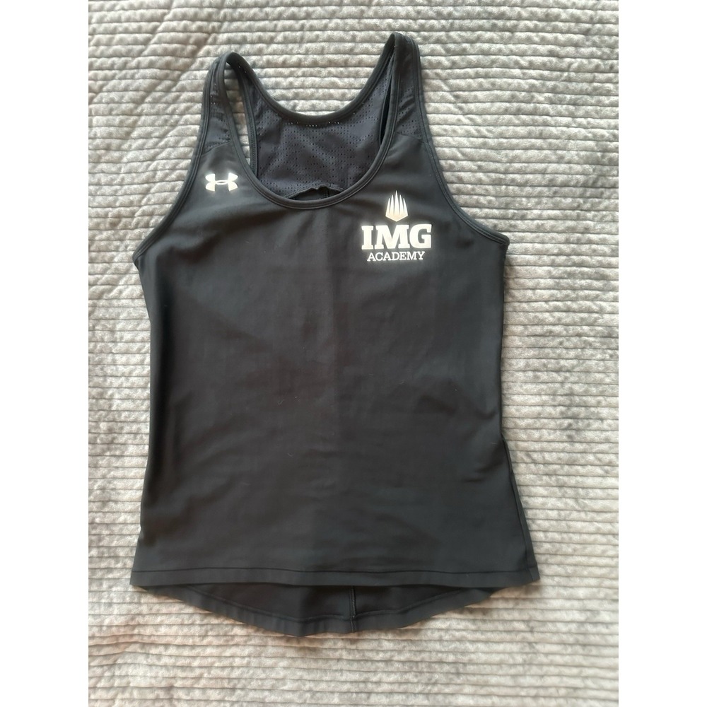 Women's Under Armour IMG Academy Black Compression Racerback Sz Medium Tank Top